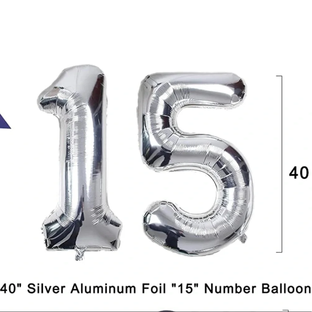 Silver 15 Silver Balloons - Picture 3 of 3